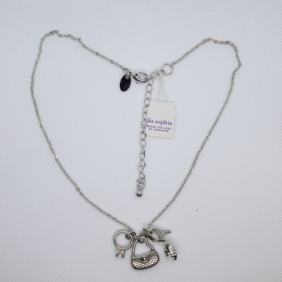 Lia Sophia Silver Color Charm Necklace PLS READ